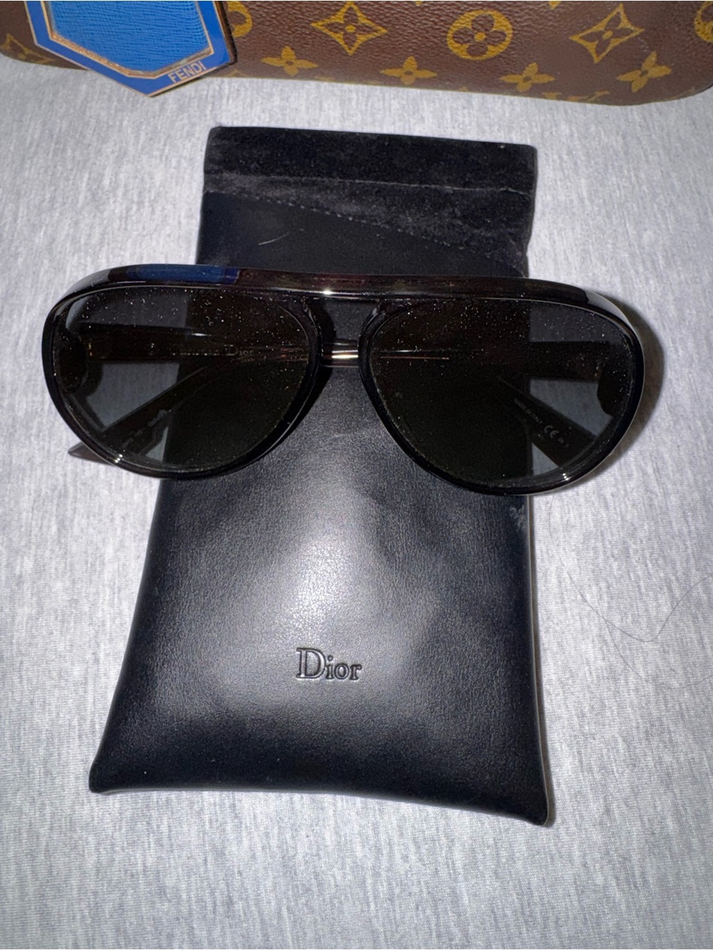 Dior Black Tinted Aviator Sunglasses